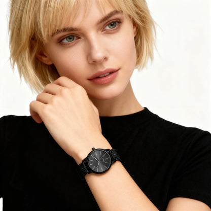 Fashion Women Watches Luxury Metal Analog Quartz Wristwatch Sliver Mesh Belt Simple Elegant Ladies Watch Relogio Feminino
