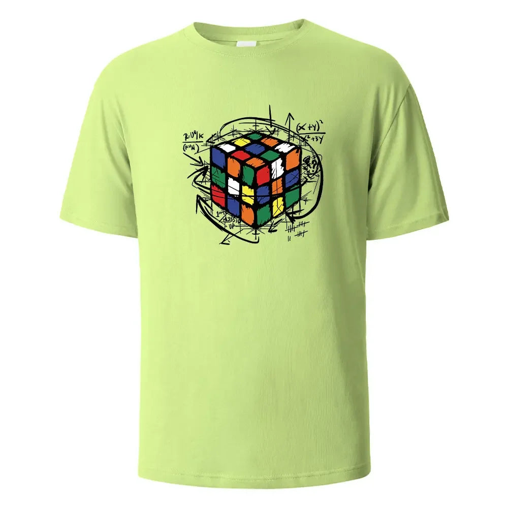 Mofang Print T-Shirt Summer Tees For Men Women 100% Cotton O-neck Oversize Casual Short sleeved Tops