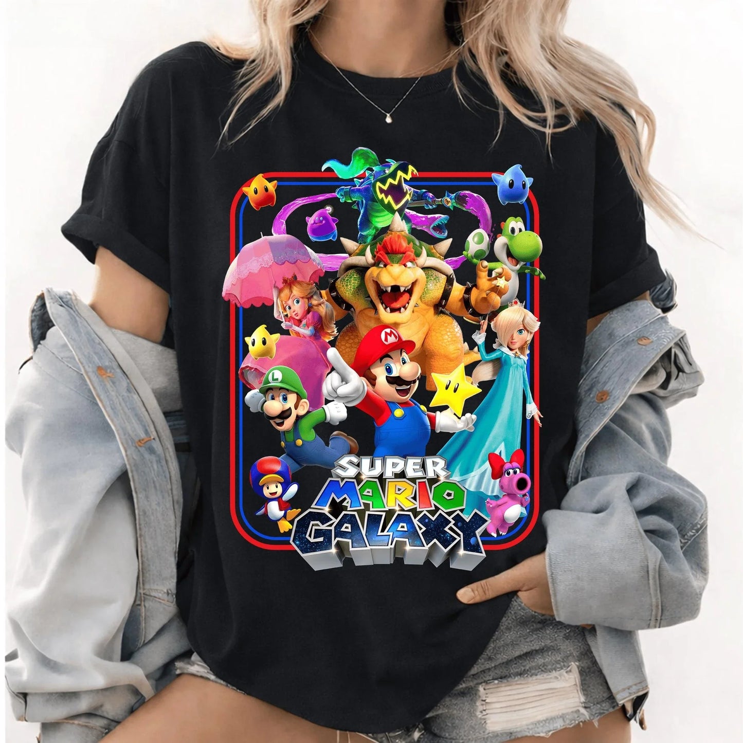 Movie The Super Mario Galaxy unisex 100%cotton family Tshirt,There are child size shirt available, 2026 New kids graphic shirt