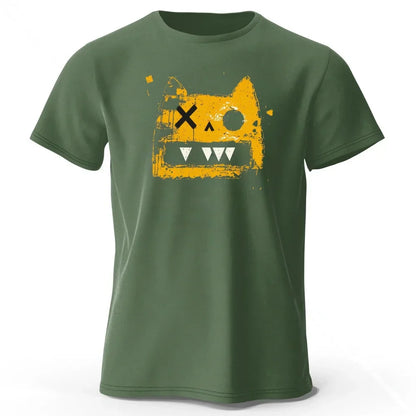 Creative Graffiti Style Cat High Quality Cotton Short Sleeve Daily Casual Men Loose Large Comfortable Breathable Sports T-shirt