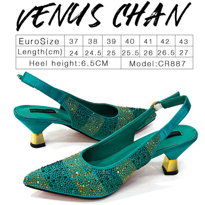 Pointed-Toe Luxury Style High Heels Sandal With Bag Set in Gold Color For Wedding Party Women