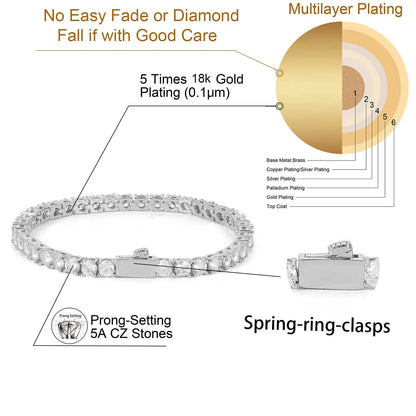 Hip Hop Jewelry Cubic Zirconia Iced Out Tennis Chain Iced Out 18k Gold Plated Bling Necklace For Women Free Custom Laser Logo