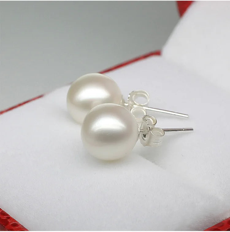 925 Sterling Silver Pearl Retro Stud Earrings For Women Luxury Designer Jewelry Accessories   GaaBou