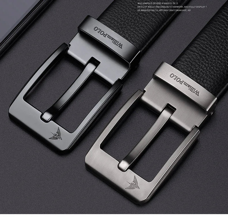 Men's leather casual belt, fashionable needle buckle business belt, personalized denim belt