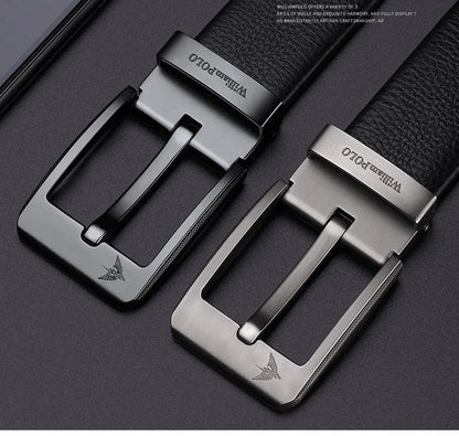 Men's leather casual belt, fashionable needle buckle business belt, personalized denim belt