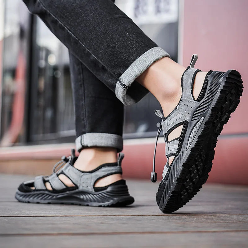 Mens Sandals Summer Outdoor Walking Fashionable Comfortable Soft Beach Water Shoes Daily Versatile Breathable Commuting Sneakers