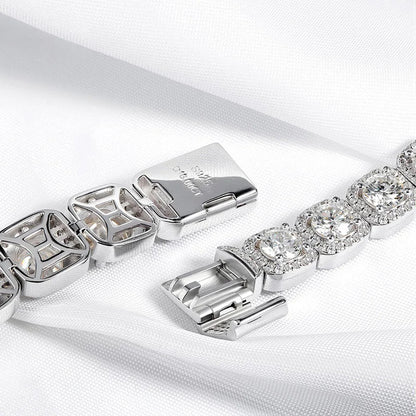 4/5/6.5mm Full Diamond 100% Real Moissanite Bracelets for Men Women Classic Luxury Bangles Pure 925 Sterling Silver Chain