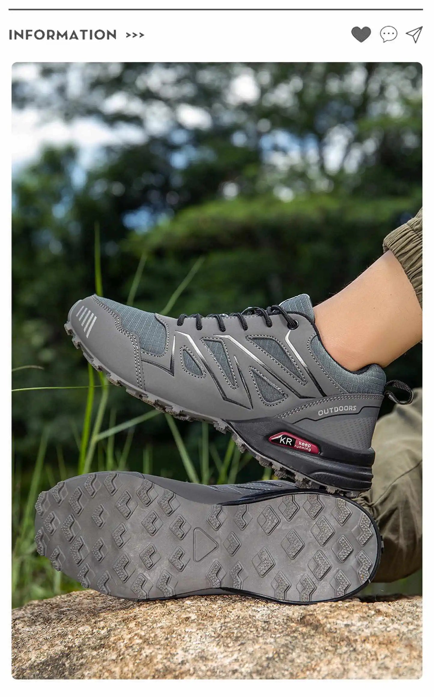 Waterproof Hiking Shoes Men‘s Outdoor Trekking Sneakers Mountain Climbing Camping Trainers Hunting Tactical Boots Bike Shoe Male