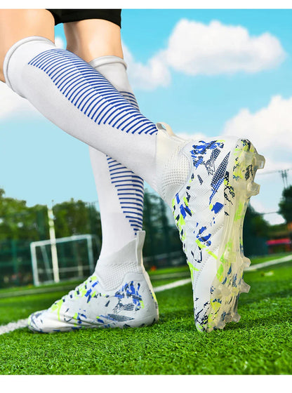 Double Star 2026 New High-Top Soccer Shoes, AG Long Studs, for Teens, Primary School Students, Adults & Kids, Professional Match