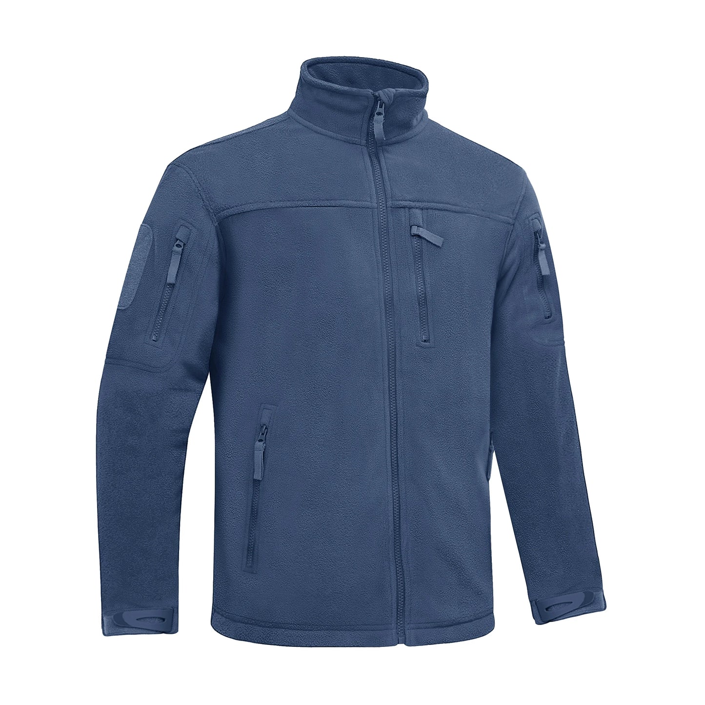 Winter Fleece Jacket Mens Zipper Pockets Work Jacket Thermal Warm Full Zip Fishing Hiking Coats Outwear Man Windbreaker