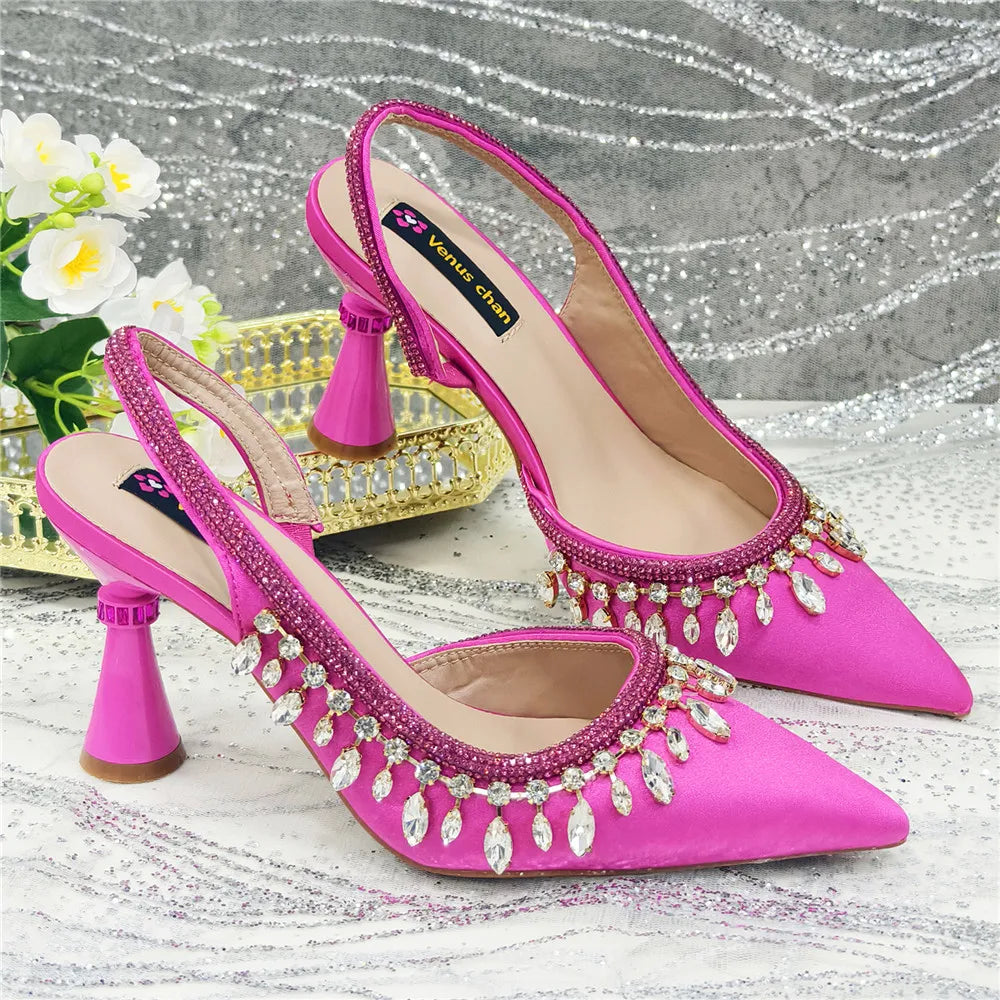 Large Size Women's Wedding Shoes Italian Elegant Women's Party Shoes Solid Color High Heels Women's Formal Shoes