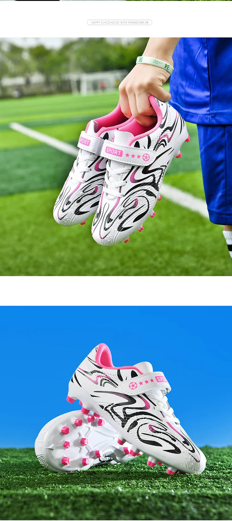 New Kids Soccer Shoes Original Football Shoes Boy Girl Indoor Professional Football Field Boots Society Cleats Non Slip Sneakers