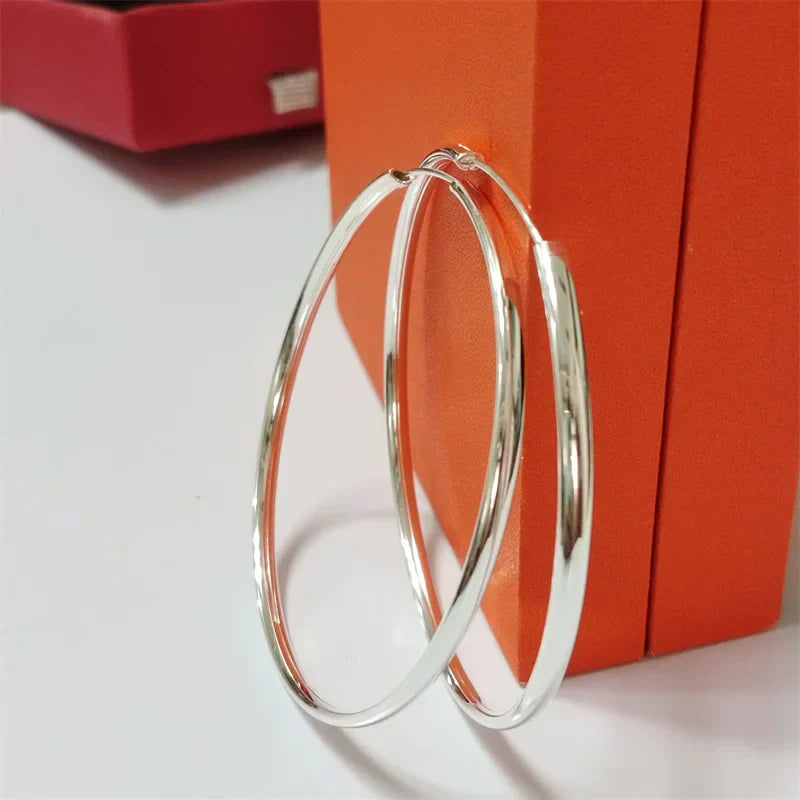 925 Sterling Silver Hoop Earrings For Women 18K Gold Plated Jewelry Dazzling Women's Hoops Earrings Christmas Gifts