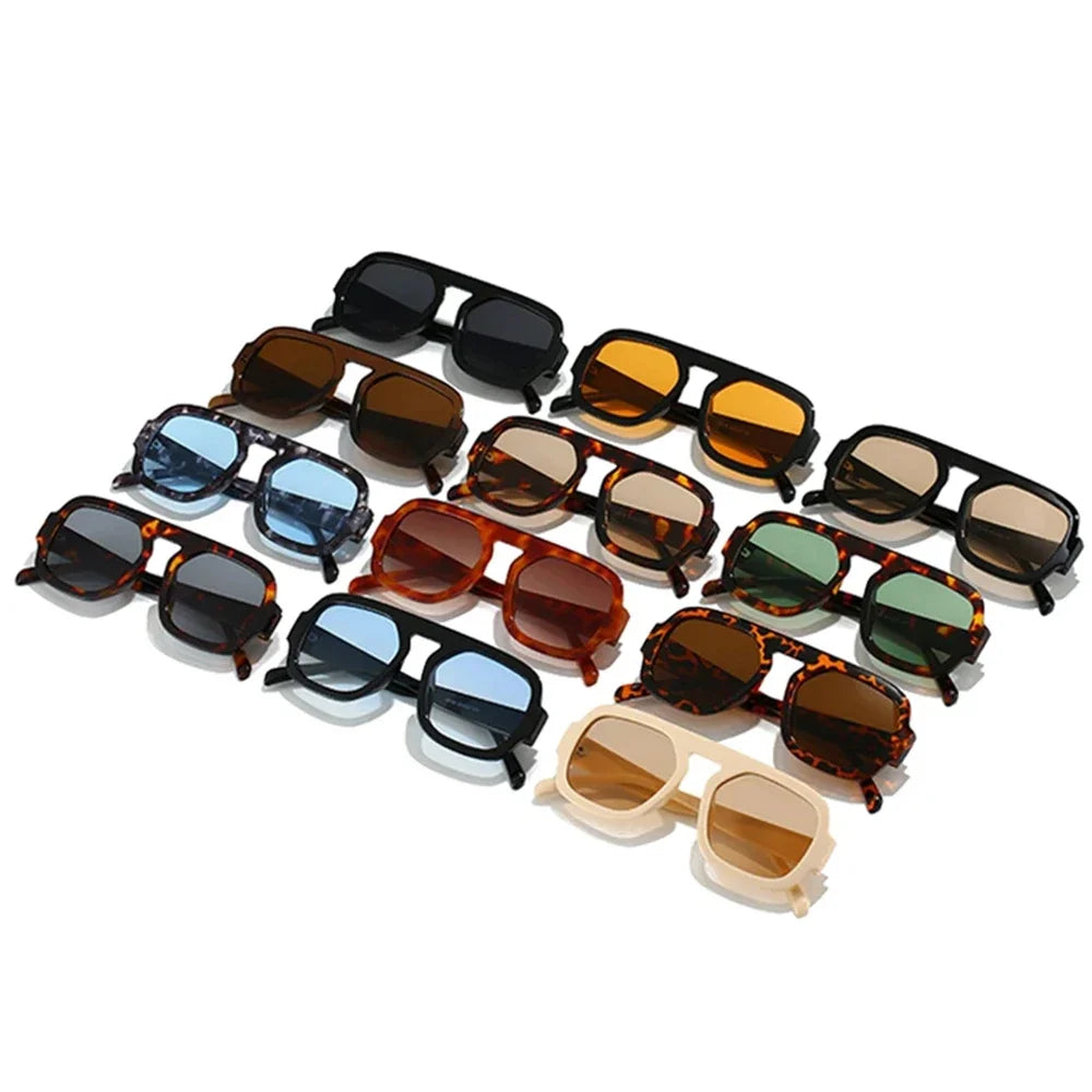 Retro Square Sunglasses Women Fashion Brand Design Gradient Shades UV400 Men Punk Sun Glasses
