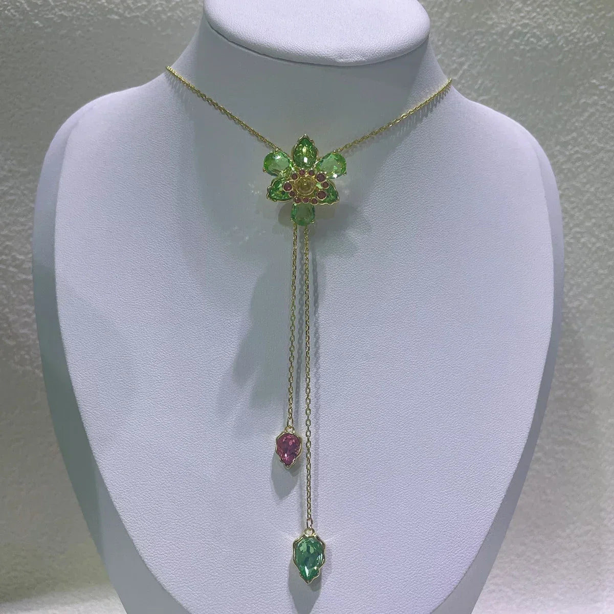 2025 New Trend Fine Jewelry Sets Charm Pink Blue Flower Crystal Fashion Original Luxury Necklace Earring Romantic Gift for Women