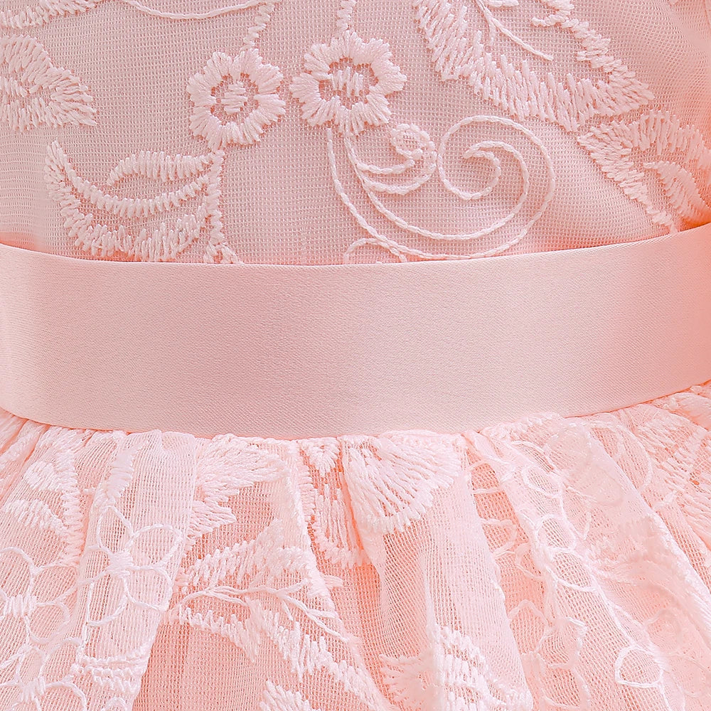 Summer Flower Bridesmaids Party Girls Dress Elegant Birthday Wedding Prom Princess Dresses Girl Pageant Baptism Evening Costumes