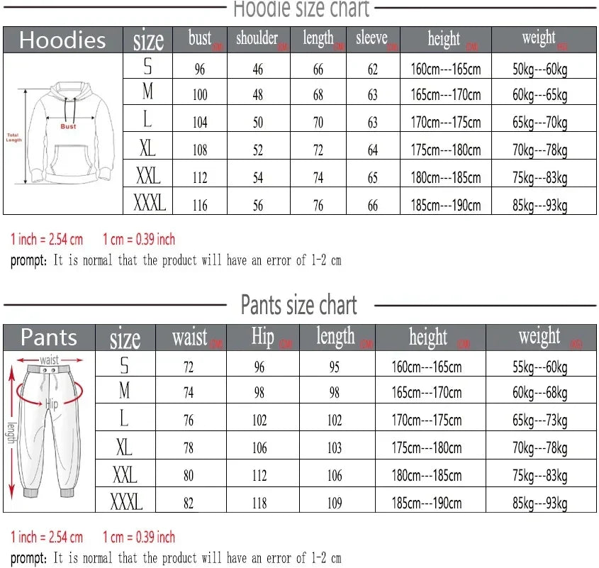 New hoodie set for both men and women, autumn and winter hooded, loose, fashionable, casual and sports pullover
