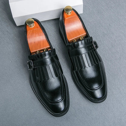 Mocassins Sociais Masculinos Com Borlas Decorativas, Sapatos Elegantes