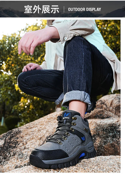 Trendy Classic Men Ankle Boots Wear Resisting Hiking Shoes Cow Suede Men Boot Comfortable Walking Sneaker For Man Tactical Shoes