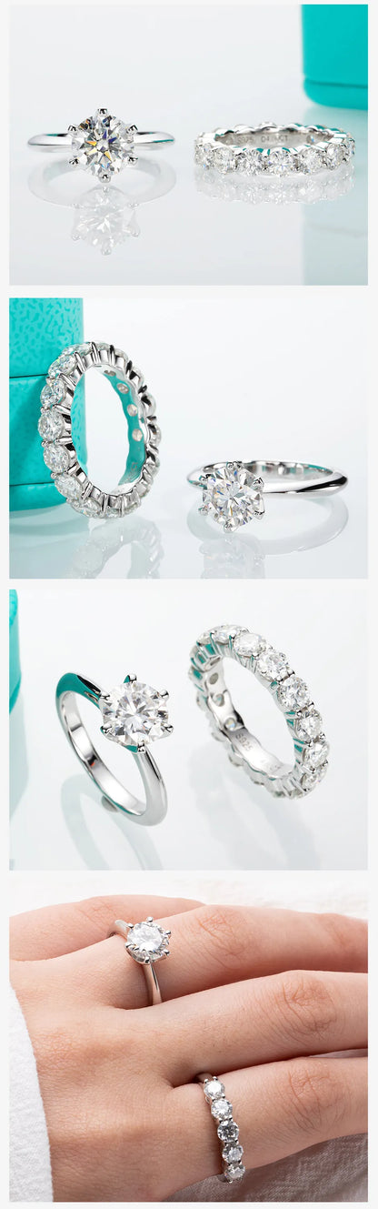 2ct Moissanite Rings Set
