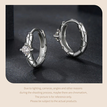 Gold Plated Moissanite Pattern Hoop Earrings for Women, 925 Sterling Silver Round Cut Lab Diamond Hypoallergenic Earrings
