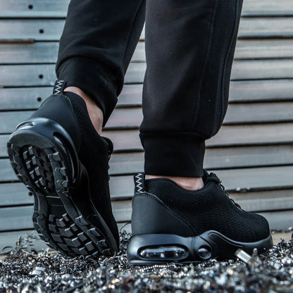 Air Cushion Work Safety Shoes For Men Breathable Work Sneakers Steel Toe Shoes Women & Man Anti-puncture Safety Protective Shoes
