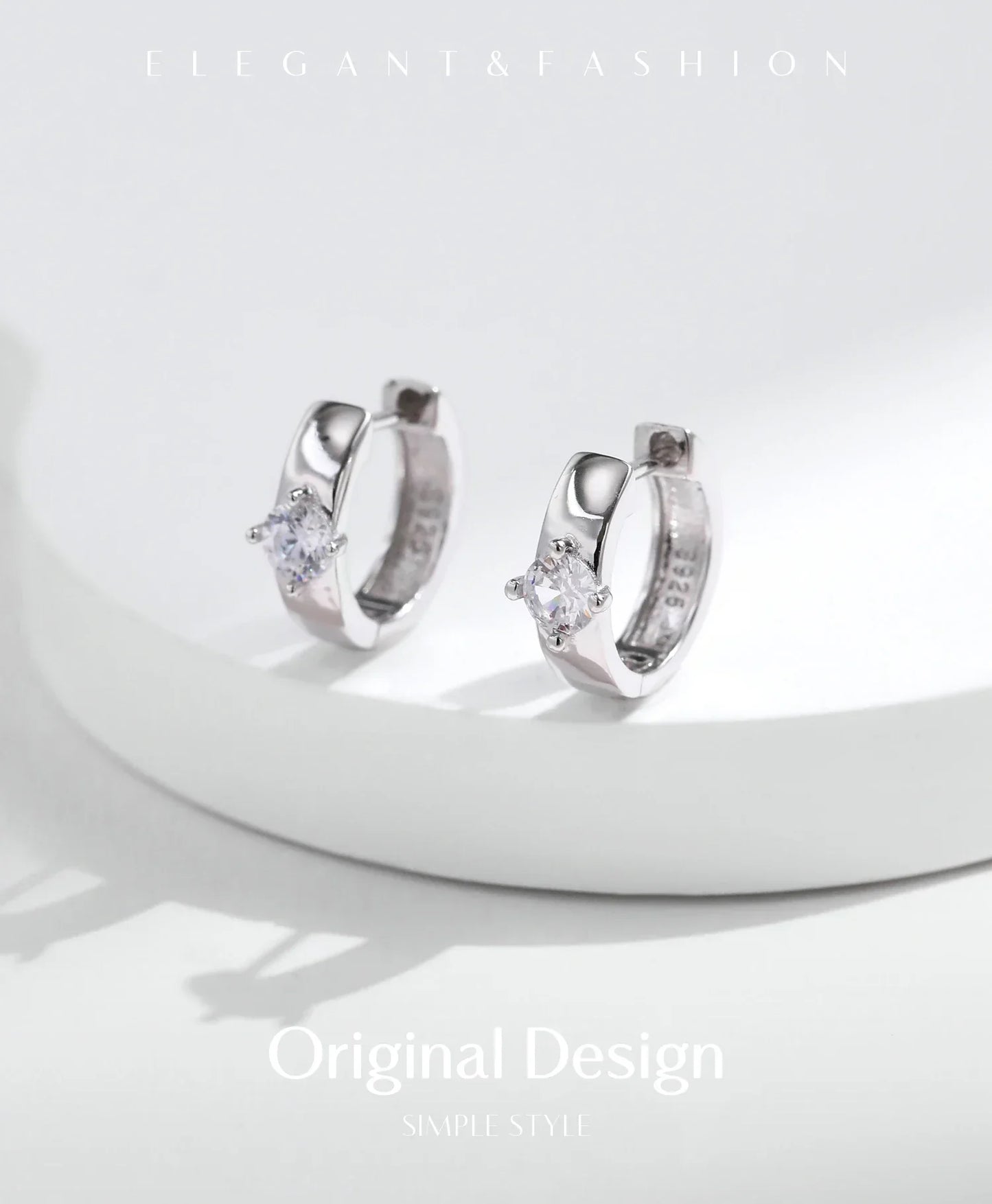 Round Moissanite Ear Buckles Lab Diamond 925 Sterling Silver Engagement & Wedding Hoop Earrings for Women Jewelry Gifts