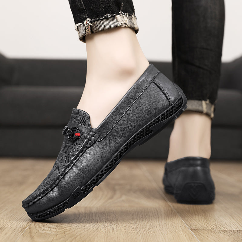 Fashion Leather Men Casual Shoes Slip on Formal Loafers Luxury Brand Comfortable Men Italian Soft Male Driving Shoes
