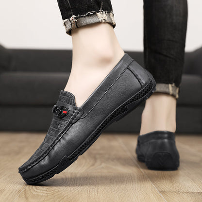 Fashion Leather Men Casual Shoes Slip on Formal Loafers Luxury Brand Comfortable Men Italian Soft Male Driving Shoes