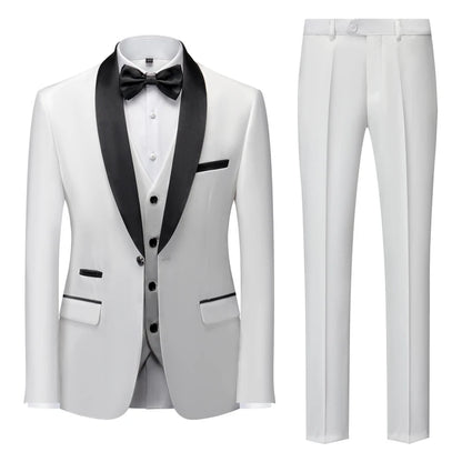 Formal Suit Set Coat Vest Trousers Business Groom Wedding Dress Blazer Pants suit men trajes de boda para hombre completos