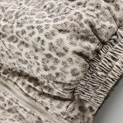 Niche Design Men's Fleece Jackets Hooded Leopard Print Fur Thick Padded Coats Thermal Contrast Color Male Clothing CPG2405