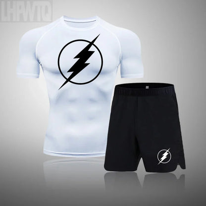 2024 Men's Running Fitness Sportswear Athletic T-Shirt Training Gym Clothes Sports Suits Workout Jogging Rashguard Men's Kit