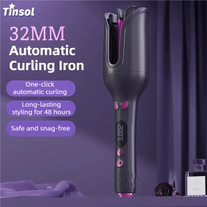 32MM Electric Rotary Curling Iron Automatic Hair Curler Negative Ion Air Rotating Curling Bar Professional Styling Tool