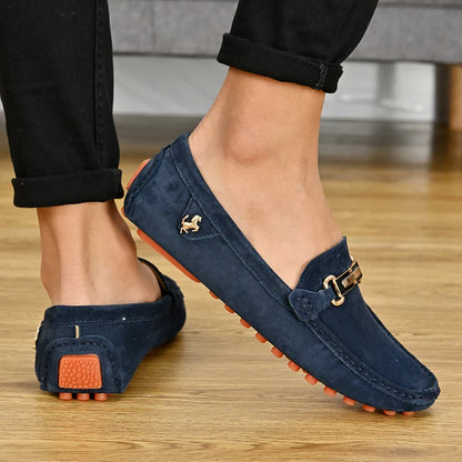 Men Fashion Luxury Leisure Leather Loafers Shoes Slip on Soft Comfortable Non-slip Driving for Men