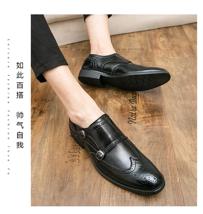 Formal Leather Shoes For Men Classic Casual Business Shoes Men High Quality Men's Dress Shoes Wedding Offcie Social Brogues Shoe