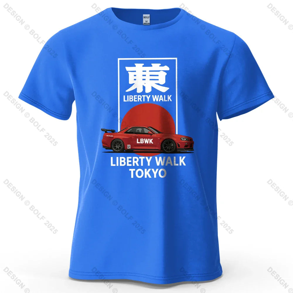 Liberty Walk Tokyo Printed Men's T-Shirt 100% Cotton Oversized Stylish Graphic Tees for Women Tops Tees Casual Streetwear