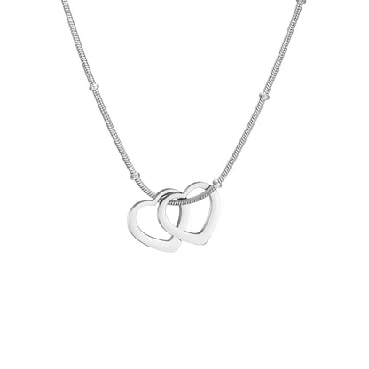 Family Name Necklace With 1-4 Hearts for Mother Custom Mother's Day and Valentine's Day Gift