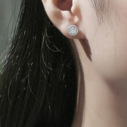 Trendy 1-4CT Full Moissanite Stud Earrings For Women Party Bridal Fine Jewelry S925 Sterling Silver Diamond Earring
