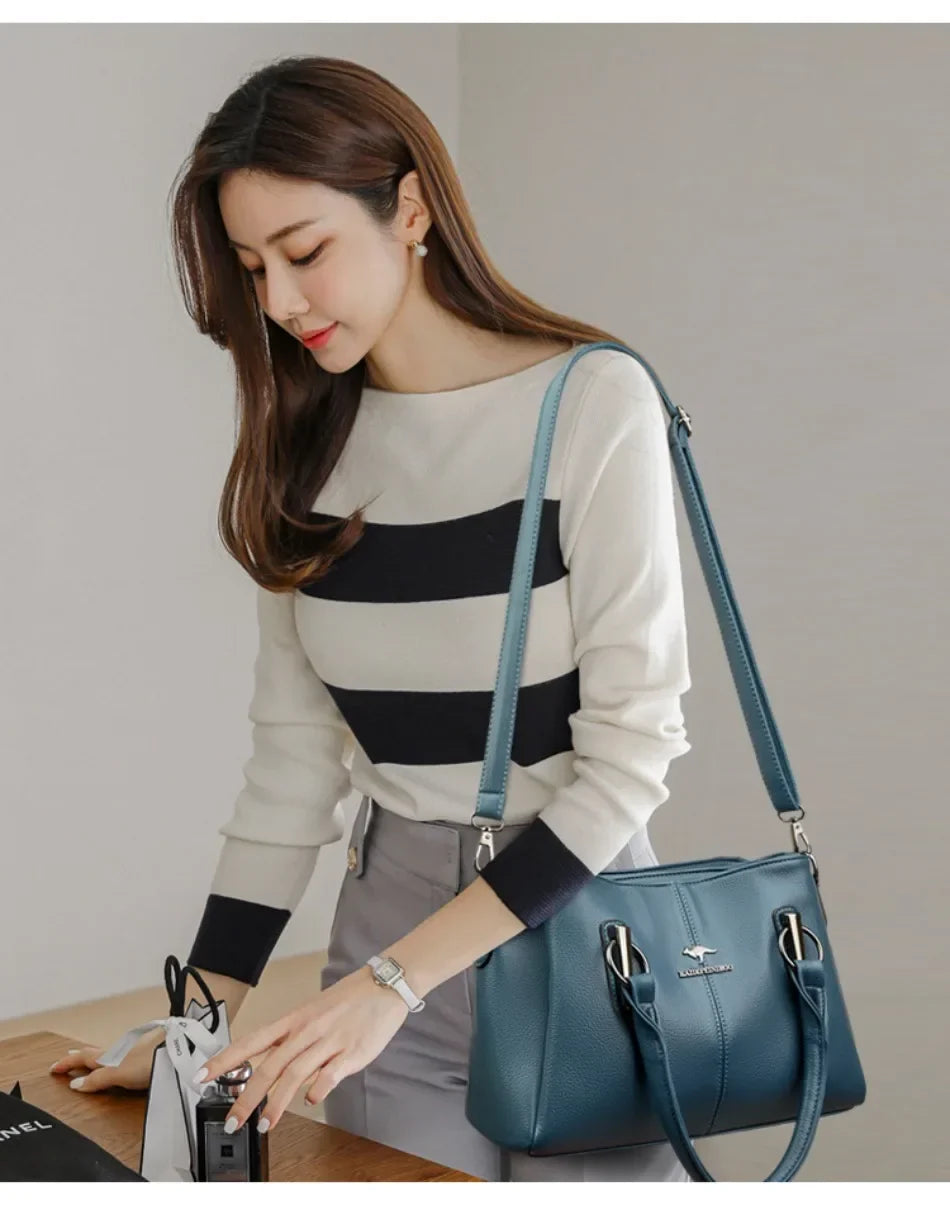 Genuine Fashion 3 Layers Luxury Handbags Women Bags Designer HIgh Quality Leather Crossbody Bags for Women 2024 Shoulder Bag