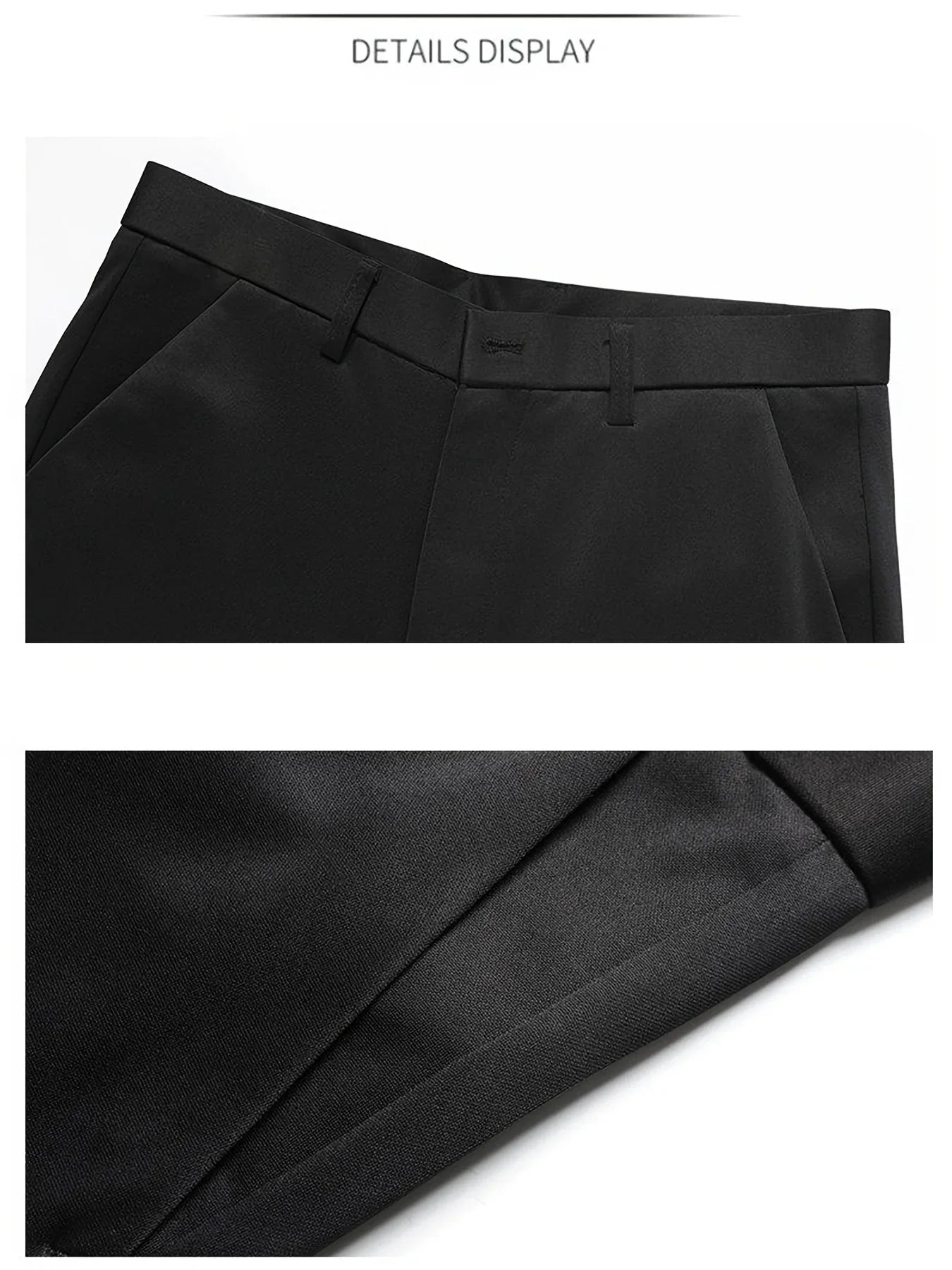 Men's Casual Stretch Dress Pants Slim Fit Straight Business Trousers