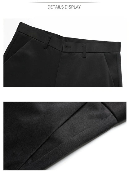 Men's Casual Stretch Dress Pants Slim Fit Straight Business Trousers