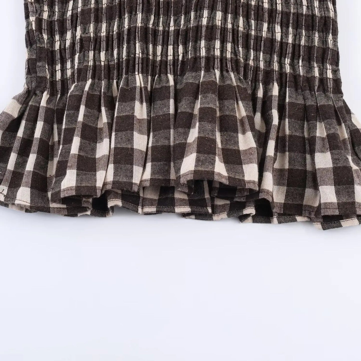 2025 Vintage Chic Brown Plaid Shirts Women Long Sleeve Blouses Fold Fashion Casual Elegant Women Tops Y2k
