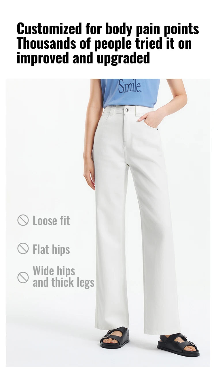 Semir Jeans Women Cool Feeling Wide Leg 2025 New Summer Leg-Lengthening Floor-Length Pants Trendy for Fashionable Style