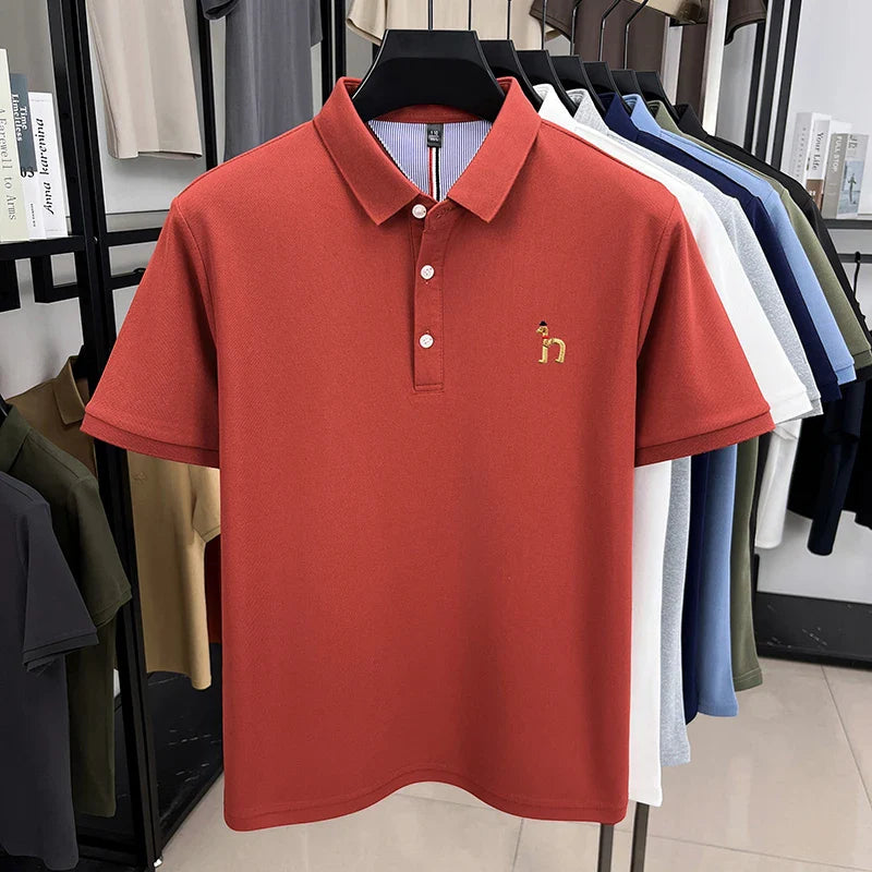 Brand Design Men's Polo Shirt Lapel Short Sleeve T-Shirt Summer New Exquisite Dog Embroider Fashion Business Handsome Men's Wear