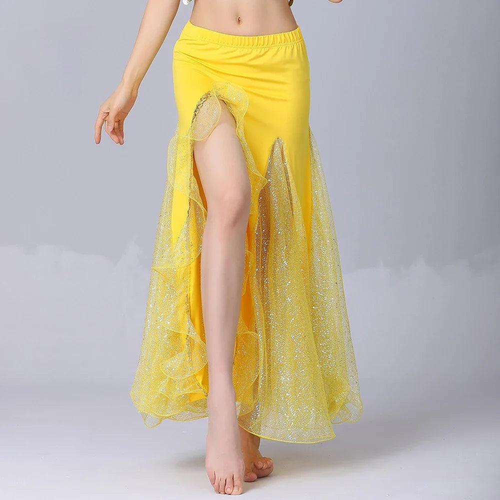Belly Dance Long Skirt Women Clothing Fashion Clothes Streetwear Harajuku Sequin Hotsweet Performance Costume Dance Wear Stage