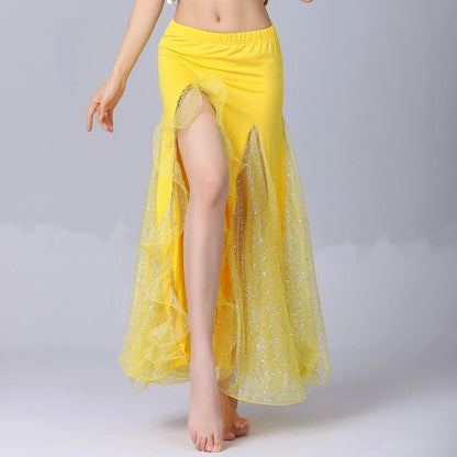 Belly Dance Long Skirt Women Clothing Fashion Clothes Streetwear Harajuku Sequin Hotsweet Performance Costume Dance Wear Stage