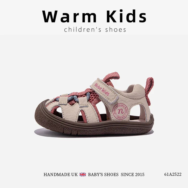 High Quality Children Sandals Summer Kids Beach Shoes Sport Sandals Little Boys Girls Close-toed Sandals Pink, Black, Khaki