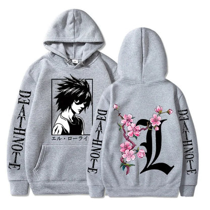 Men's sweatshirt anime death note L print hoodie autumn and winter street men and women casual comfortable sports sweatshirt