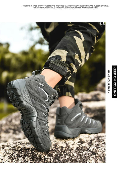 New Men's Boots Fashion Outdoor Boots Breathable Hiking Boots Autumn Shoes Sneakers lightweight Non-slip Men Desert Ankle Boots