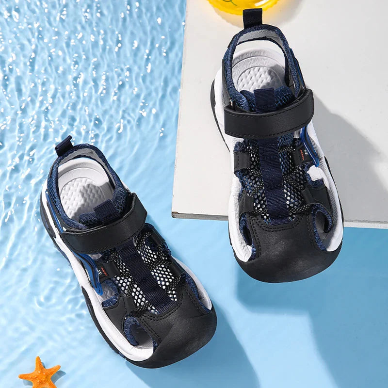 Summer Kids' Sandals Boys' Soft Bottom Casual Beach Shoes Wear-resistant Flat Students Breathable Casual Walking Sandials